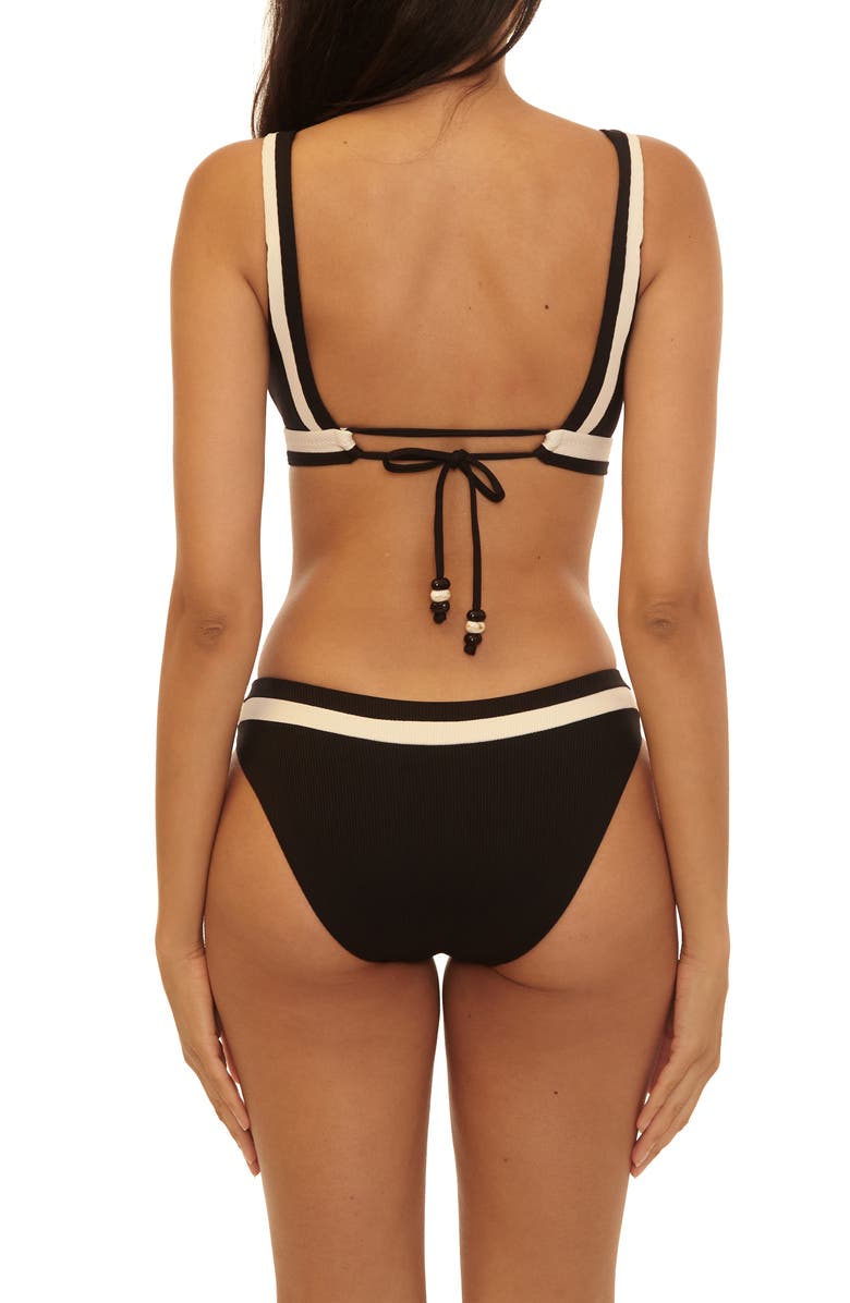 Becca Coast Line Triangle Bikini Top, Alternate, color, Black/ Tan