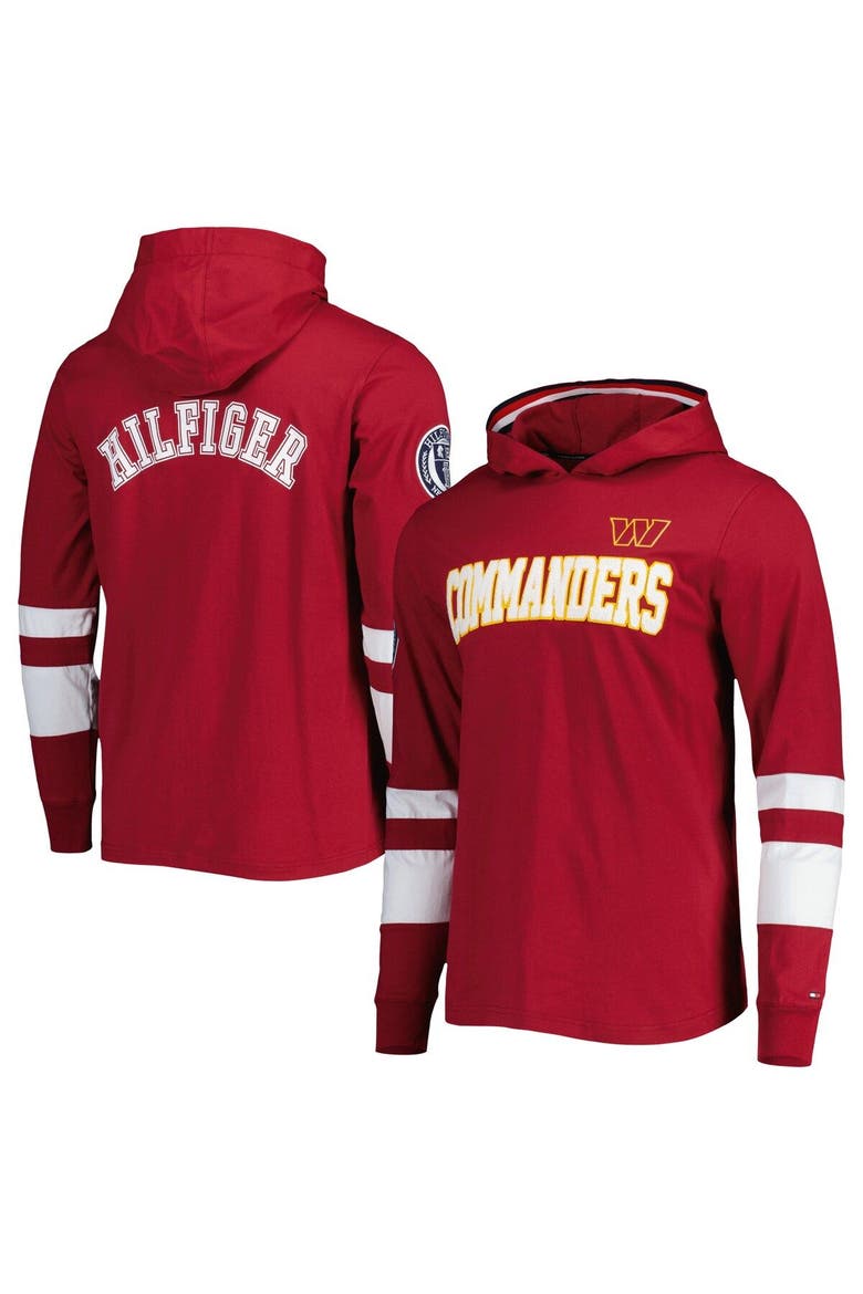 Men's Tommy Hilfiger Burgundy/White Washington Commanders Alex Long Sleeve Hoodie T-Shirt, Main, color, Burgundy
