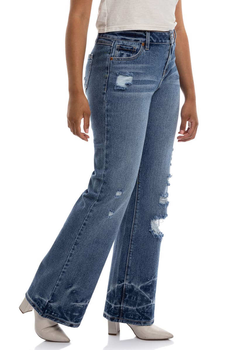 1822 Denim Distressed High Waist Bootcut Jeans, Alternate, color,
