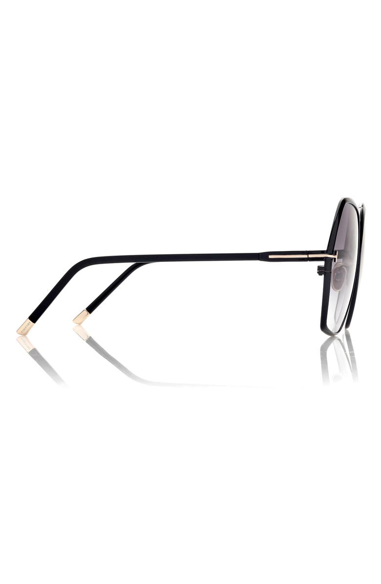 TOM FORD 60mm Polarized Round Sunglasses, Alternate, color, 