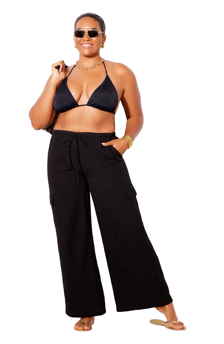 Swimsuits for All Gauze Cargo Pant, Main, color, Black