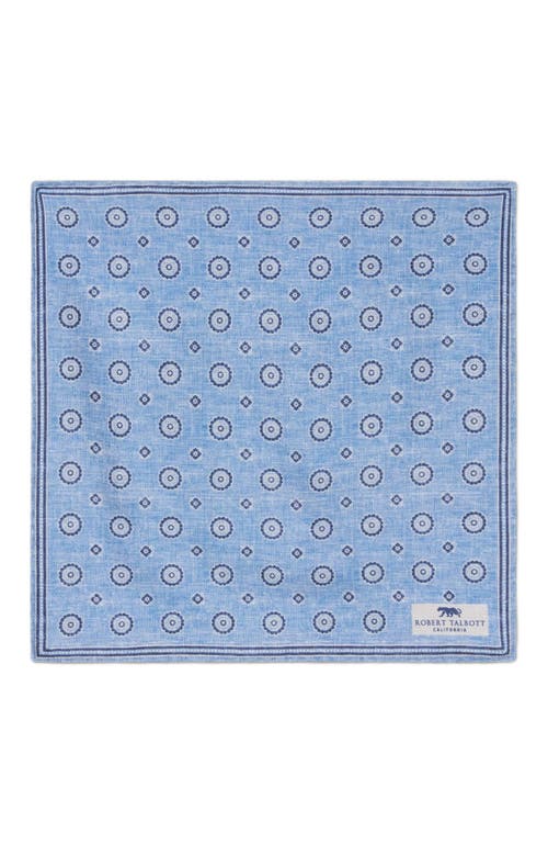 Robert Talbott Collins Reversible Silk Pocket Square in Blue/medallion  product