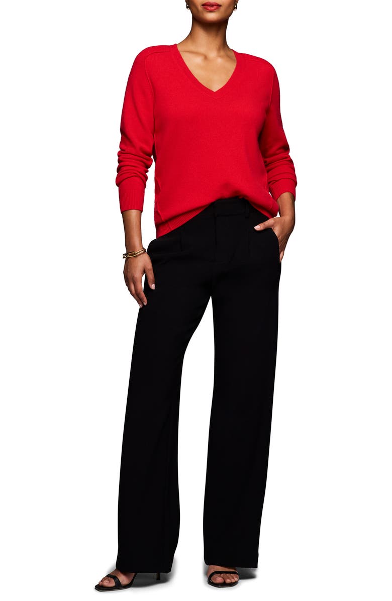 NIC+ZOE V-Neck Cashmere Sweater, Alternate, color, Scarlet