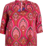 SUGARLIPS Azura Paisley Irina Split Neck Top