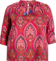SUGARLIPS Azura Paisley Irina Split Neck Top