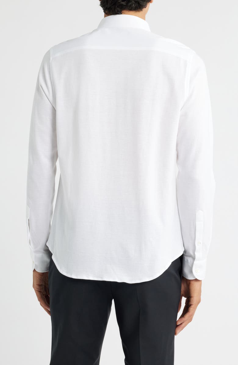 Emporio Armani Cotton Button-Up Shirt, Alternate, color, Solid White