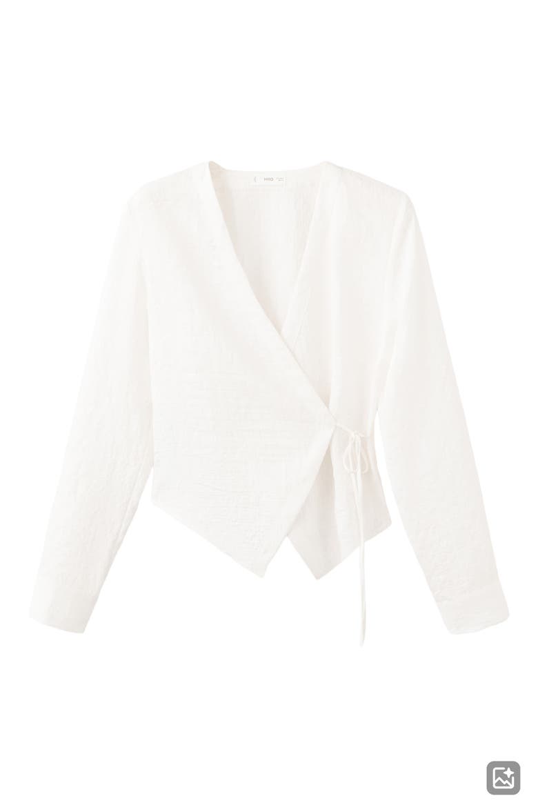 Long Sleeve Wrap Front Top, Alternate, color, OFF WHITE