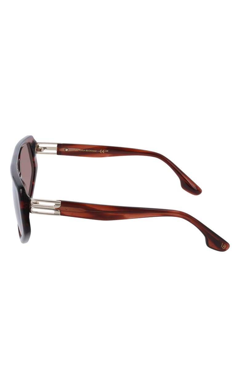 Victoria Beckham 58mm Modified Rectangle Sunglasses, Alternate, color, Striped Red