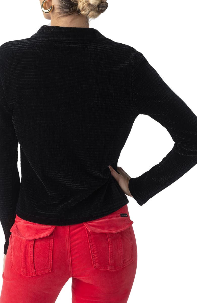 Sanctuary Textured Velvet Button-Up Shirt, Alternate, color, 