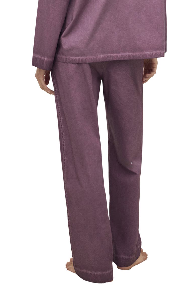 Garment-Dyed Cotton Pajama Pants, Alternate, color, PLUM