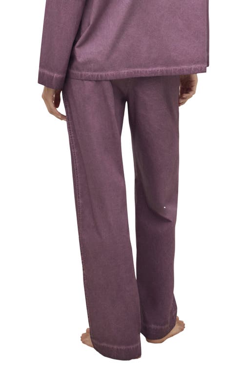 Mango Garment-dyed Cotton Pajama Pants In Purple