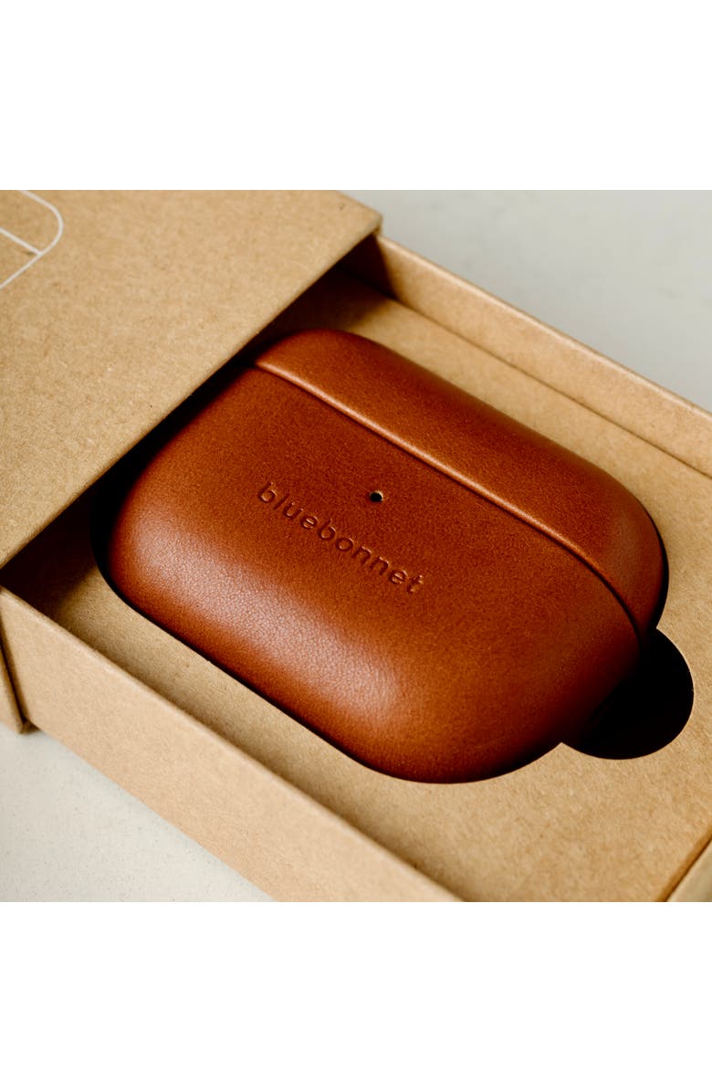 Bluebonnet The Companion Leather AirPods Pro 1 & 2 Case, Alternate, color, Saddle Tan