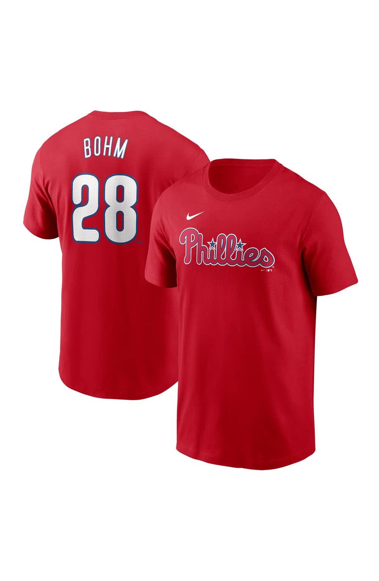 Nike Men's Nike Alec Bohm Red Philadelphia Phillies Fuse Name & Number T-Shirt, Alternate, color, Red