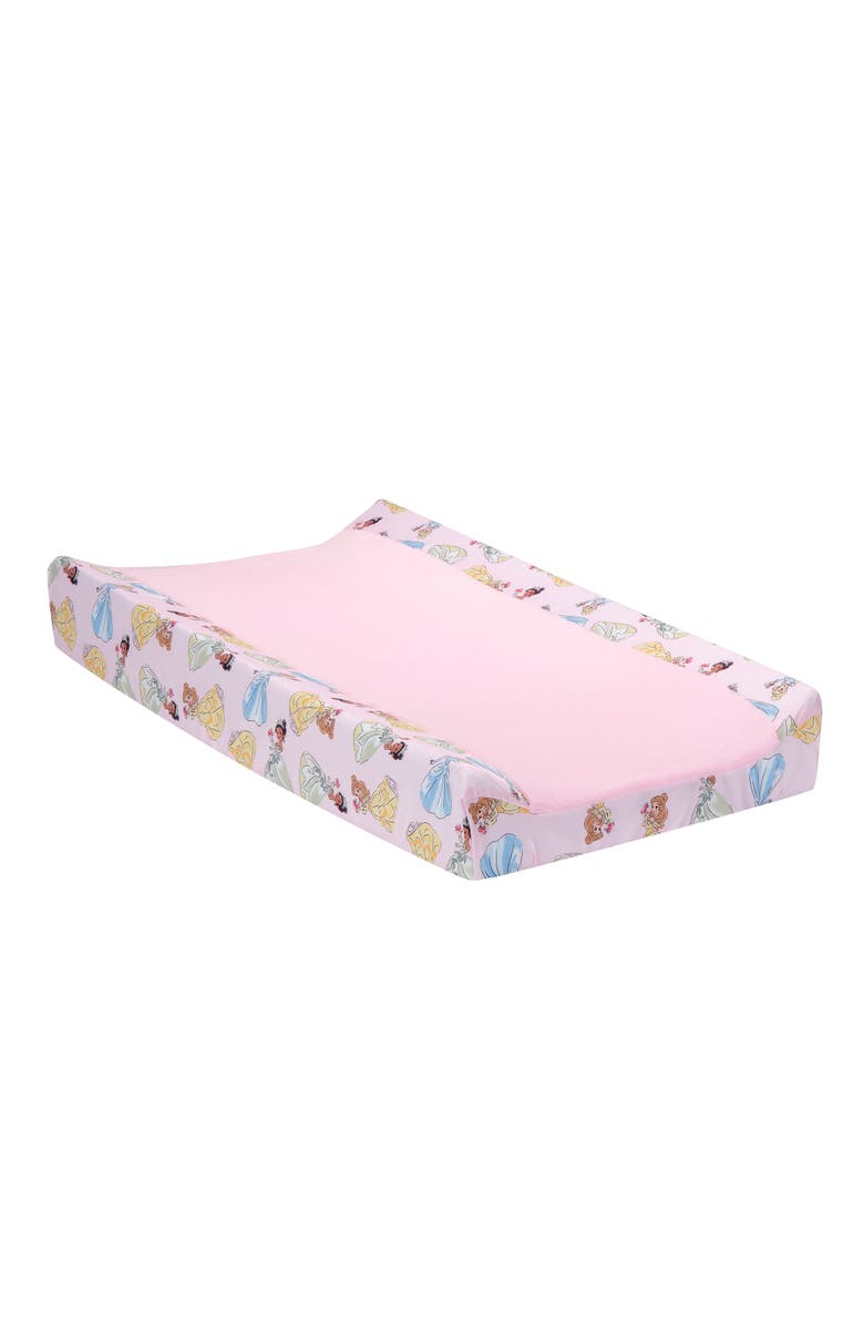 Lambs & Ivy Disney Princesses Changing Pad Cover - Cinderella, Belle & Tiana, Main, color, Pink