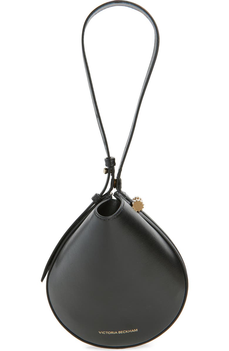 Victoria Beckham Mini Dia Leather Pouch Clutch, Alternate, color, Black