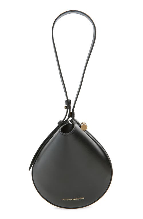 Victoria Beckham Mini Dia Leather Wristlet Pouch Bag In Black