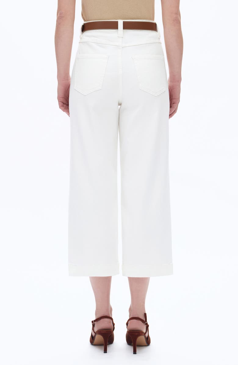 Bayeas High Waist Crop Relaxed Straight Leg Utility Jeans, Alternate, color, White