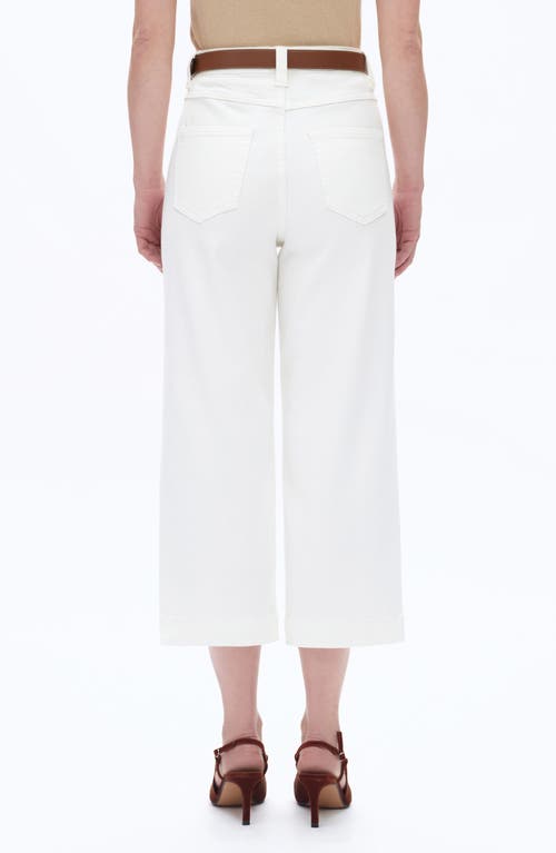 Bayeas High Waist Crop Relaxed Straight Leg Utility Jeans In White