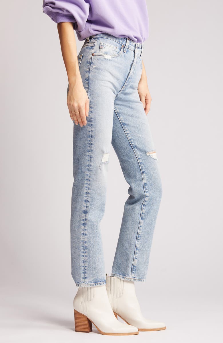 AG Saige Distressed Ankle Straight Leg Jeans, Alternate, color, Apparition Destructed