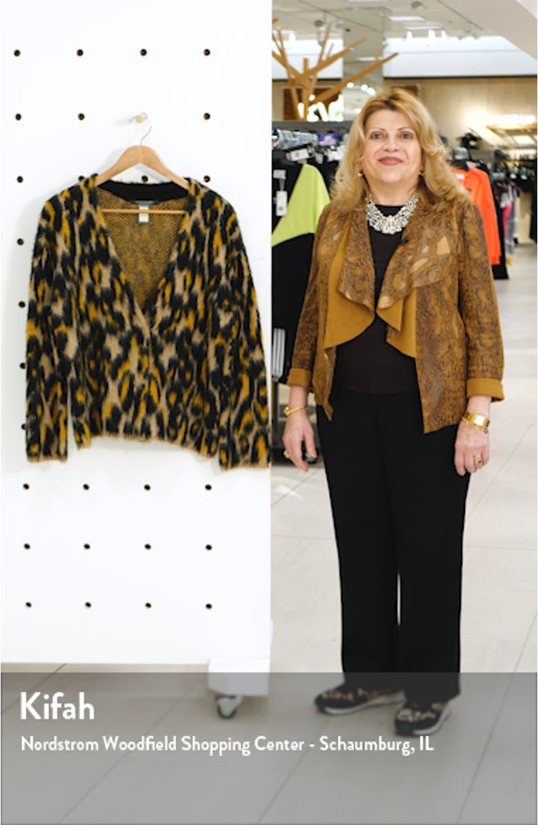 Animal Pattern Brushed Cardigan, sales video thumbnail