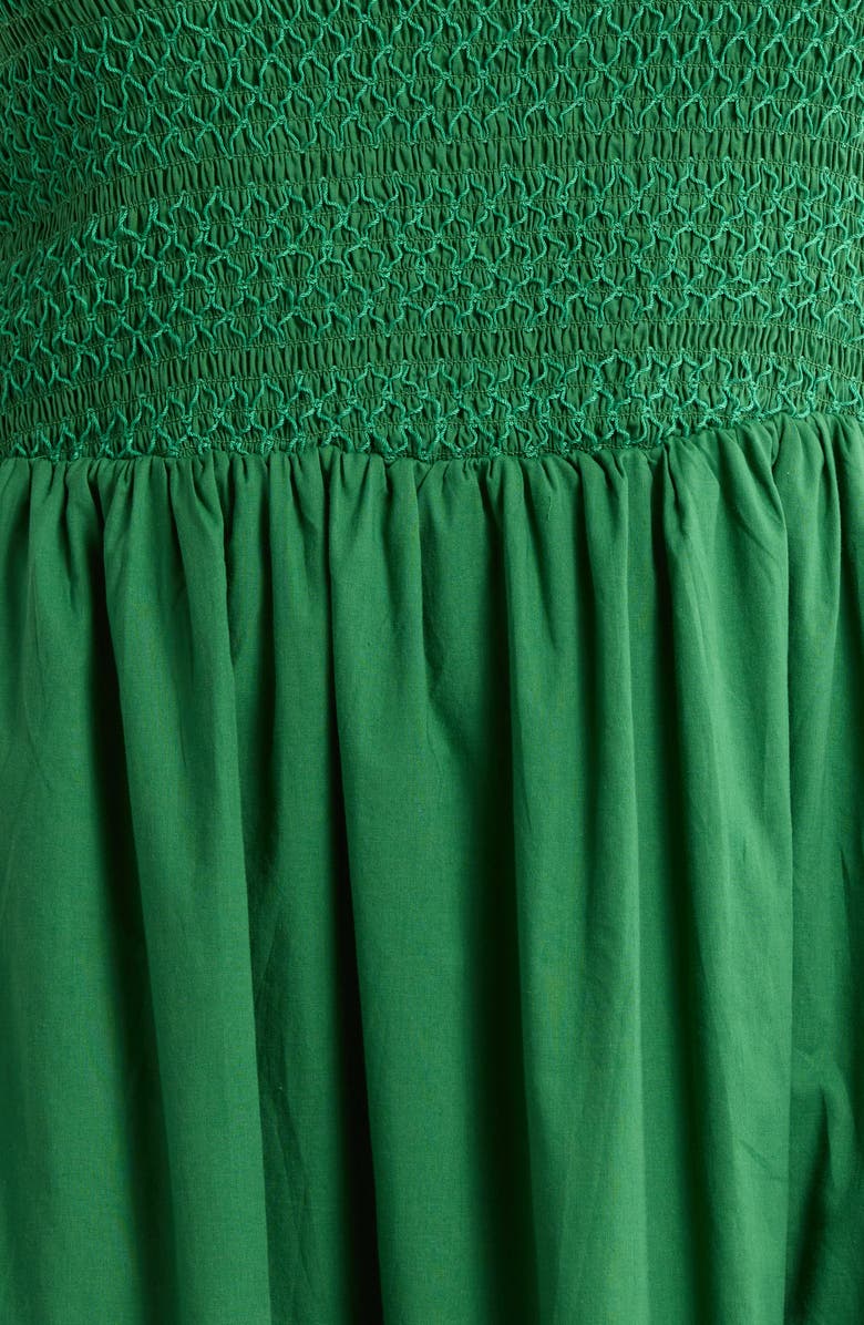 SUGARLIPS Jessy Smocked Sleeveless Midi Dress, Alternate, color, Emerald