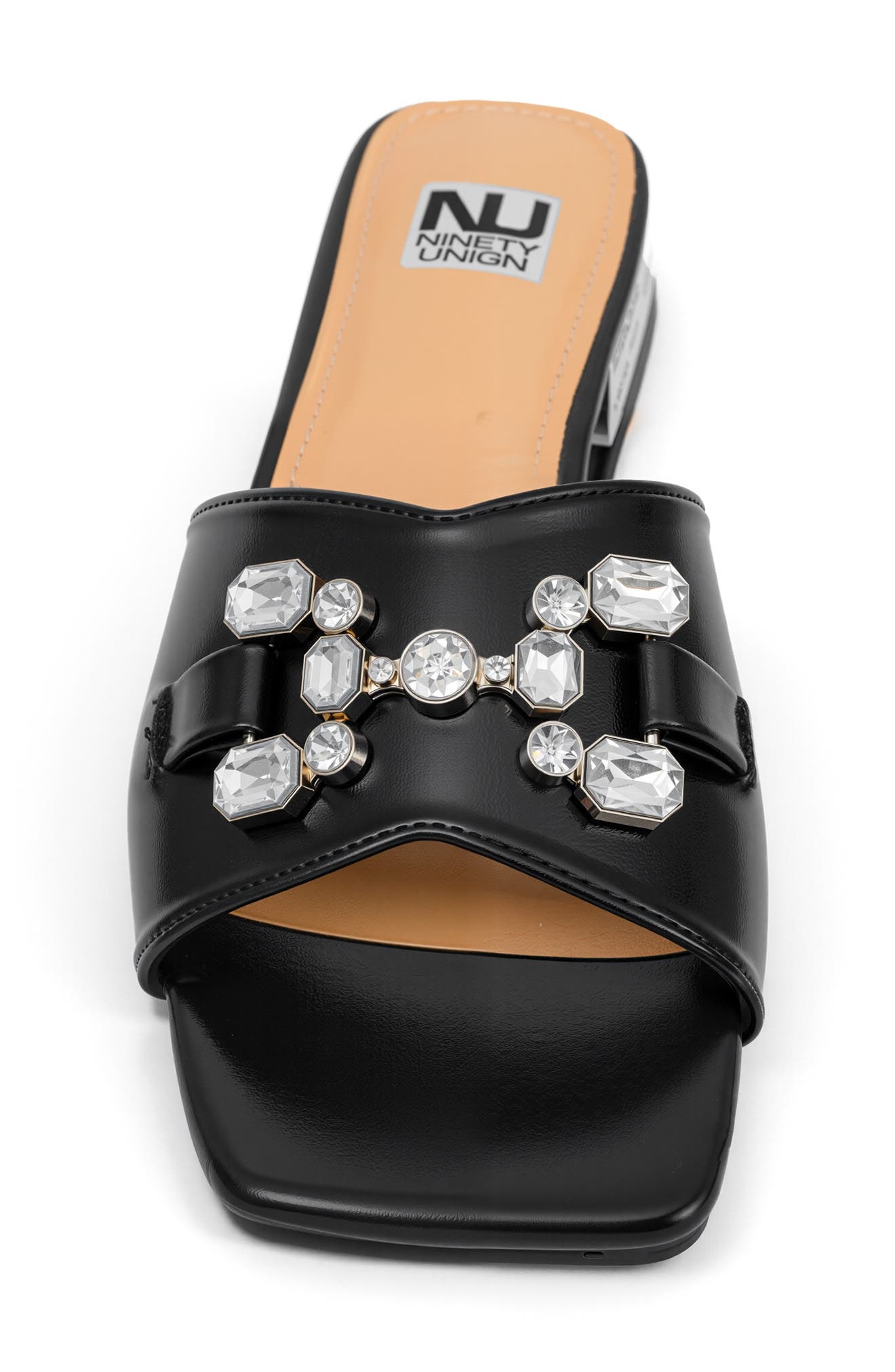 NINETY UNION Charm Crystal Embellished Sandal, Alternate, color, Black