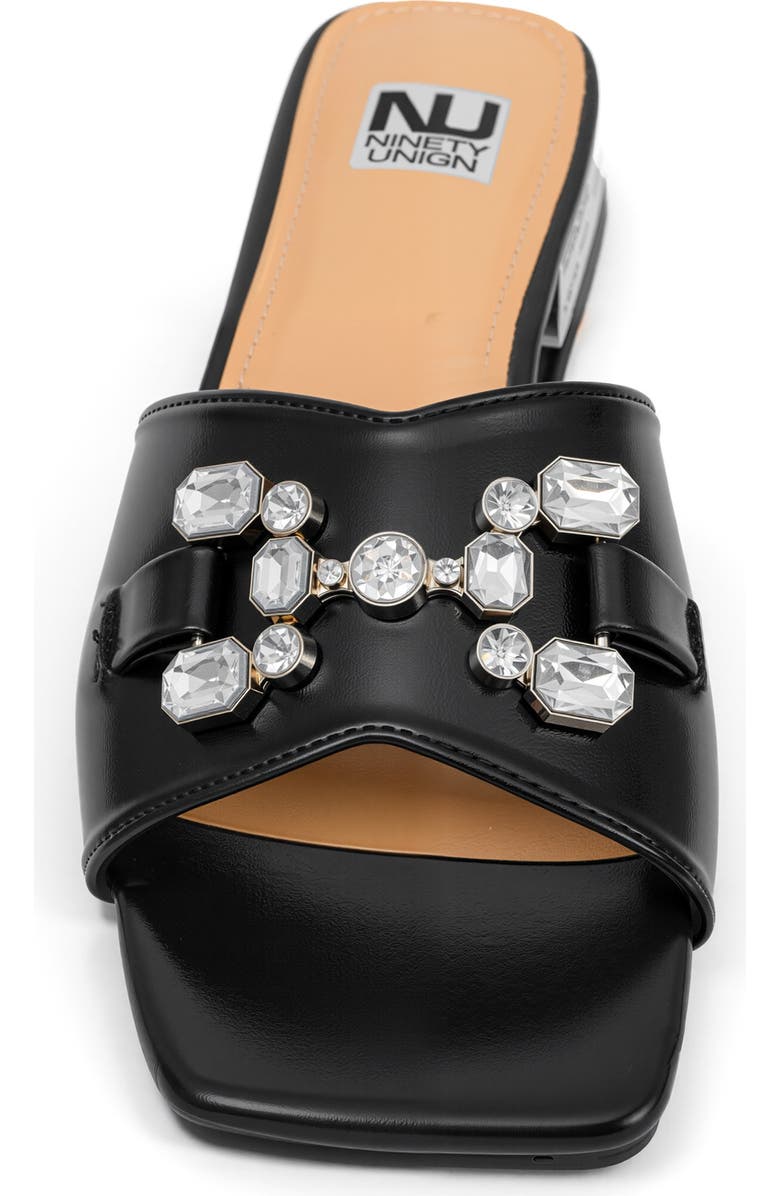 NINETY UNION Charm Crystal Embellished Sandal, Alternate, color, Black