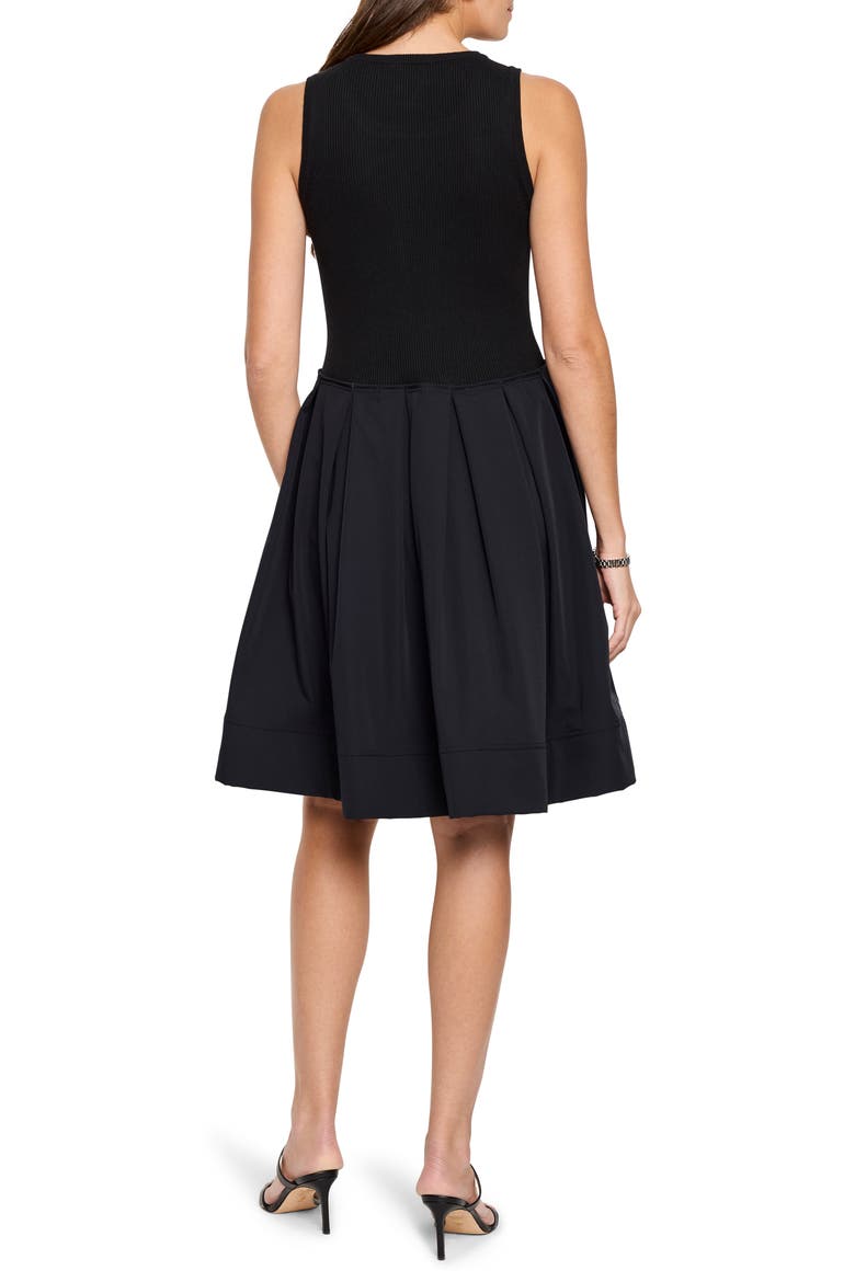 Dani Sleeveless Mixed Media Dress, Alternate, color, BLACK ONYX