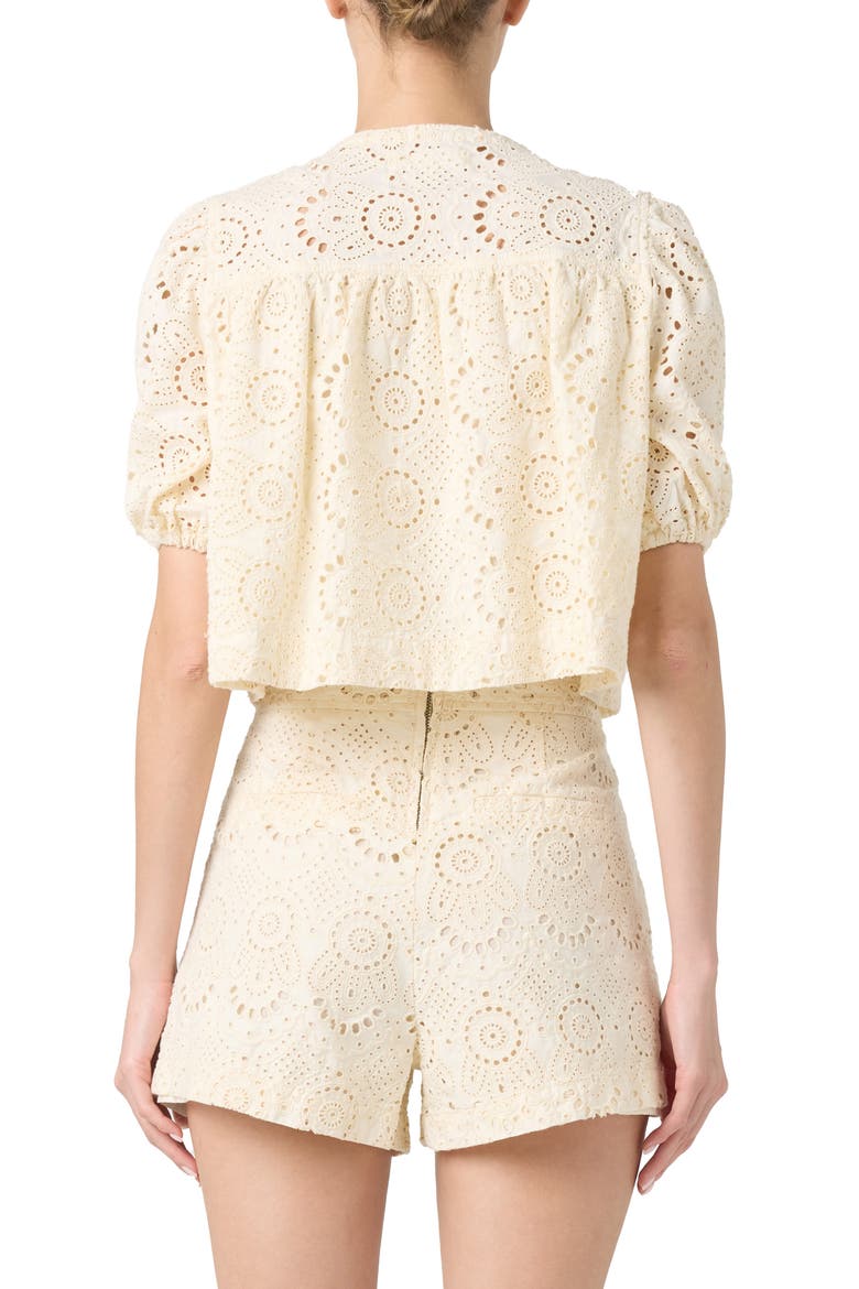Embroidered Eyelet Cropped Cotton Top, Alternate, color, ROAMING FREE