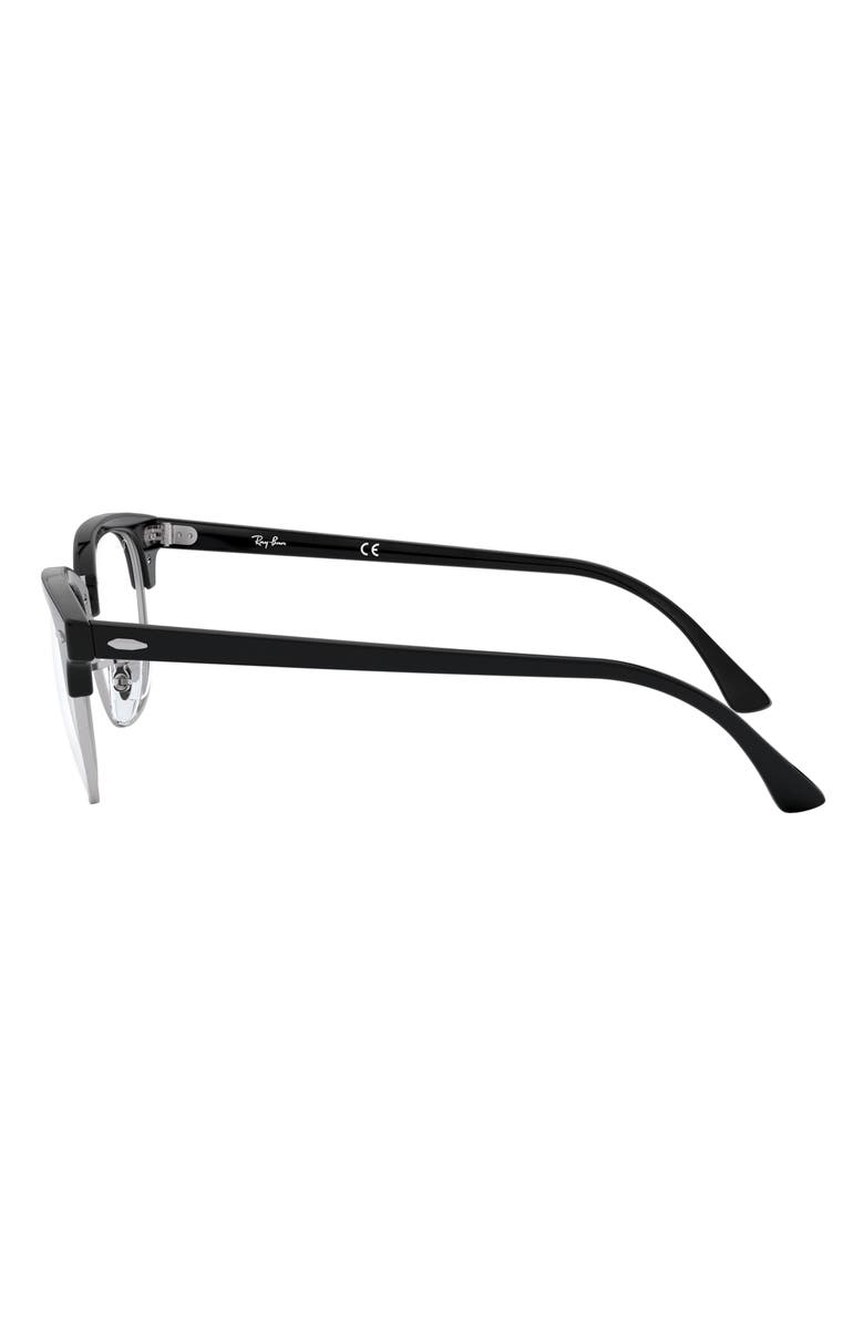 Ray-Ban 53mm Square Clubmaster Optical Glasses, Alternate, color, Black