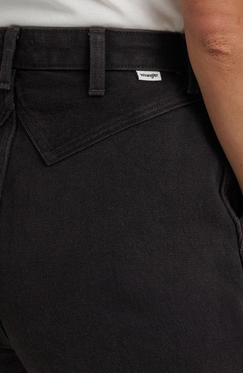 Wrangler High Waist Ankle Barrel Jeans In Black