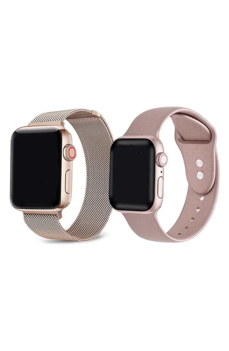 The Posh Tech Assorted 2-Pack Apple Watch<sup>®</sup> Watchbands, Main, color, Rose Gold