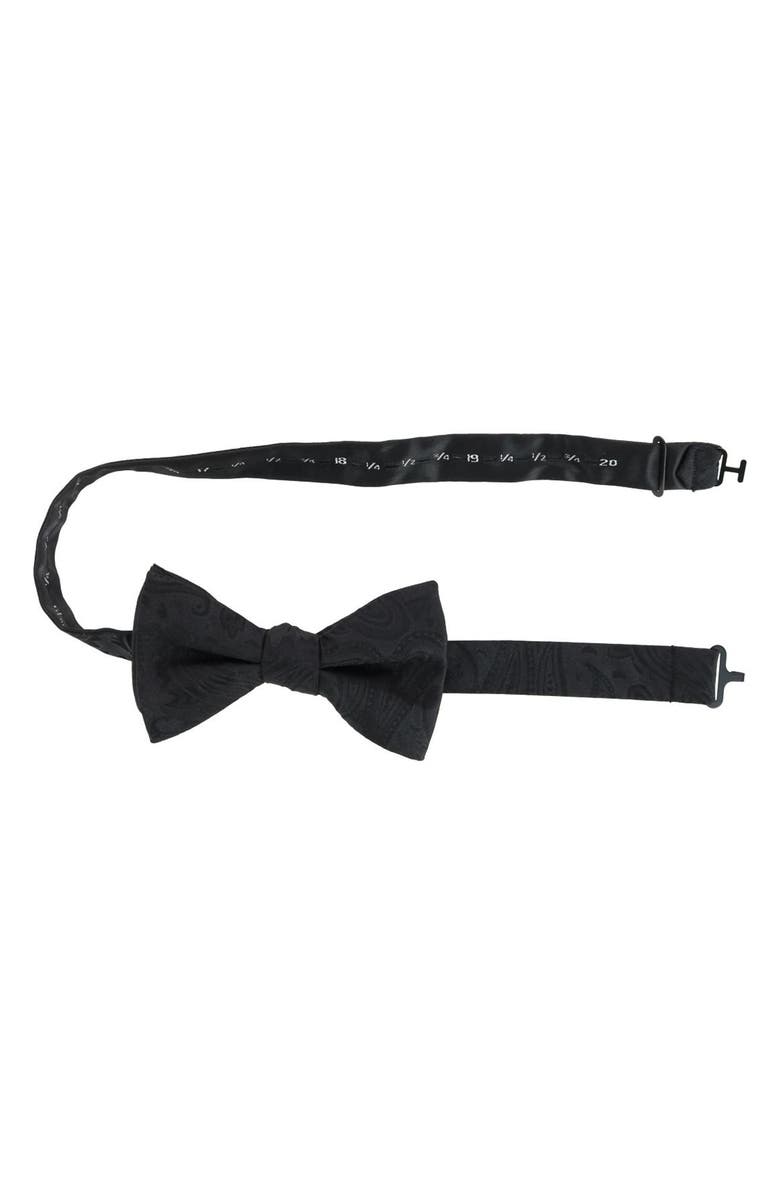 Trafalgar Banbury Pre-Tied Silk Bow Tie, Alternate, color, Black