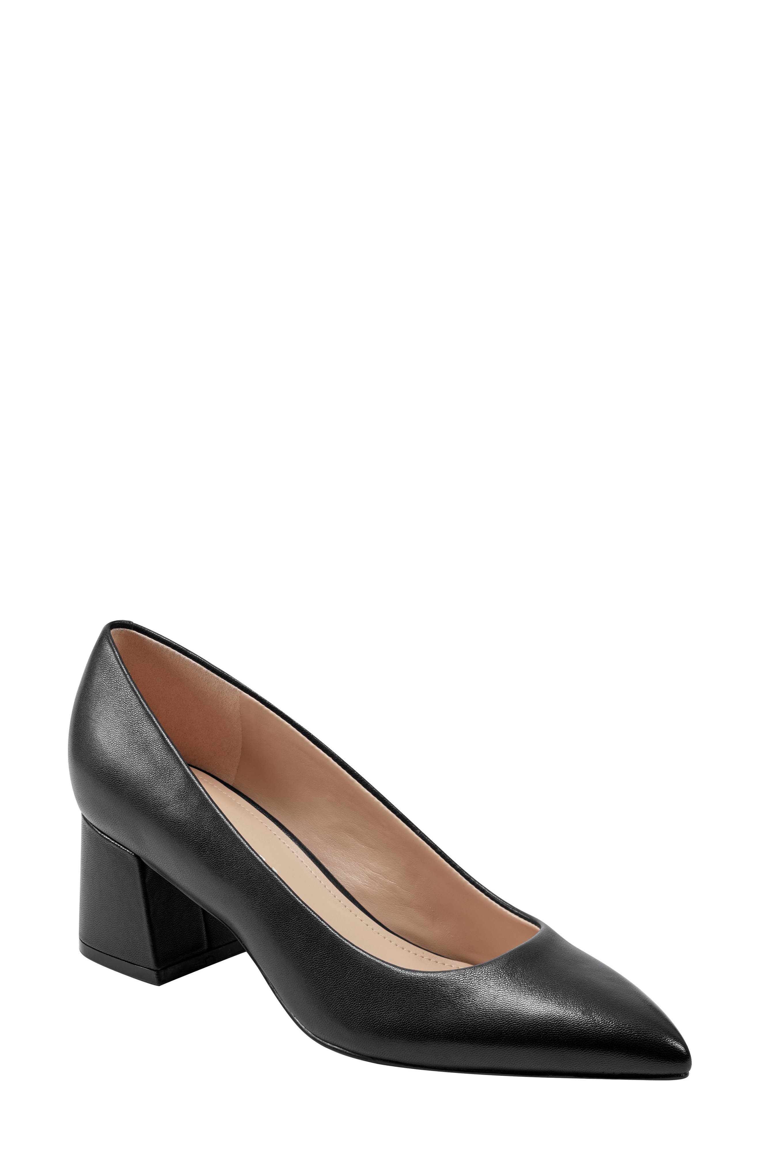 Marc Fisher LTD Lewisa Pointed Toe Pump, Main, color, Black Leather