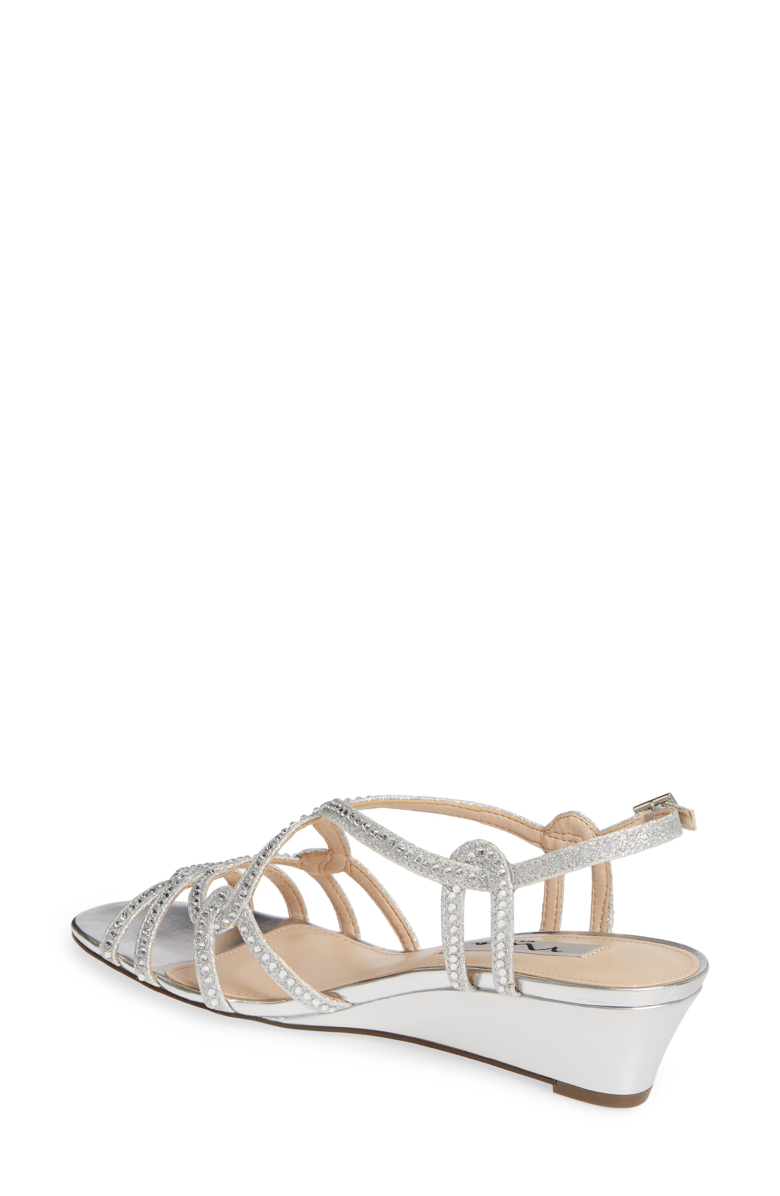 Nina Fynlee Crystal Embellished Wedge Sandal, Alternate, color, 