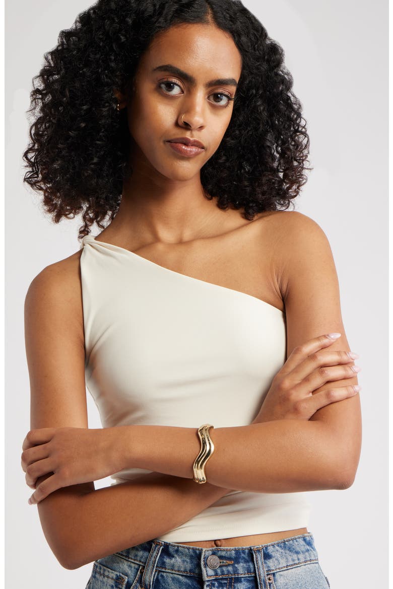 Polished Wavy Hinge Bracelet, Alternate, color, GOLD