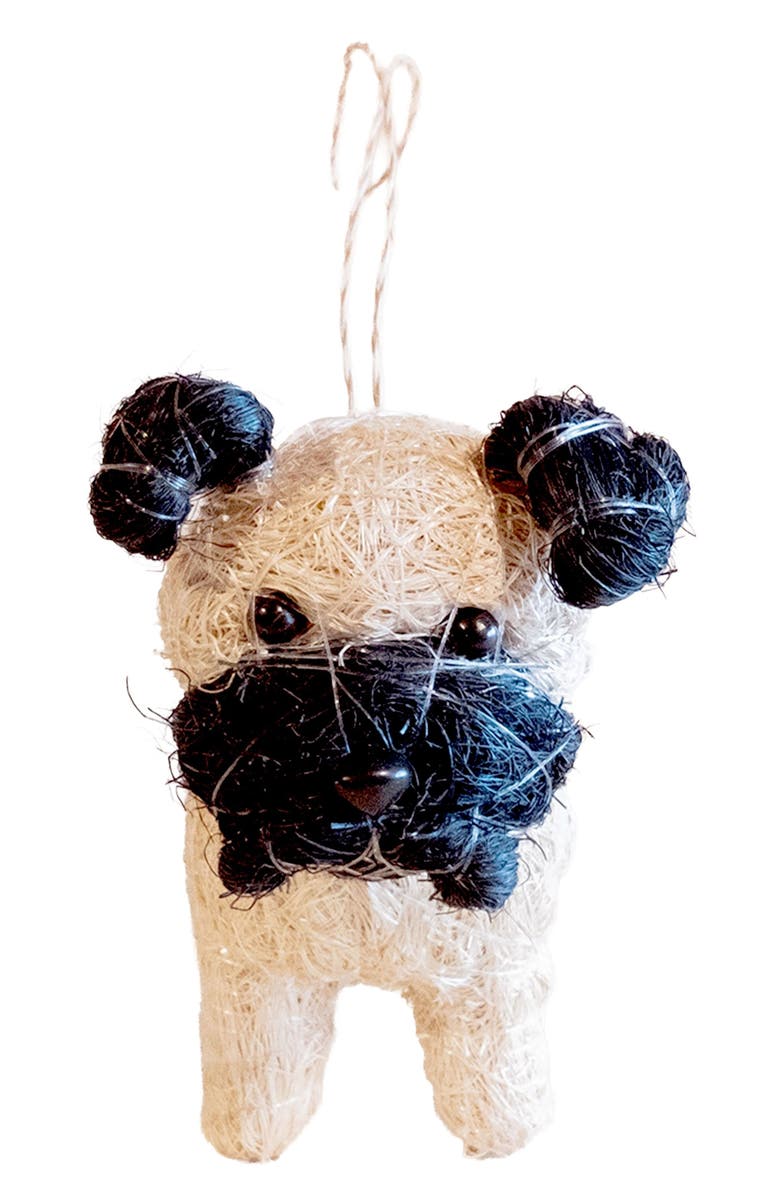 LIKHA Pug Handwoven Ornament, Alternate, color, Off White/ Black