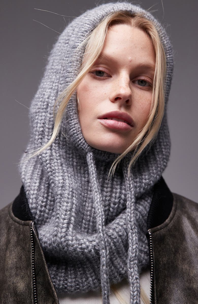 Topshop Hero Rib Balaclava, Alternate, color,