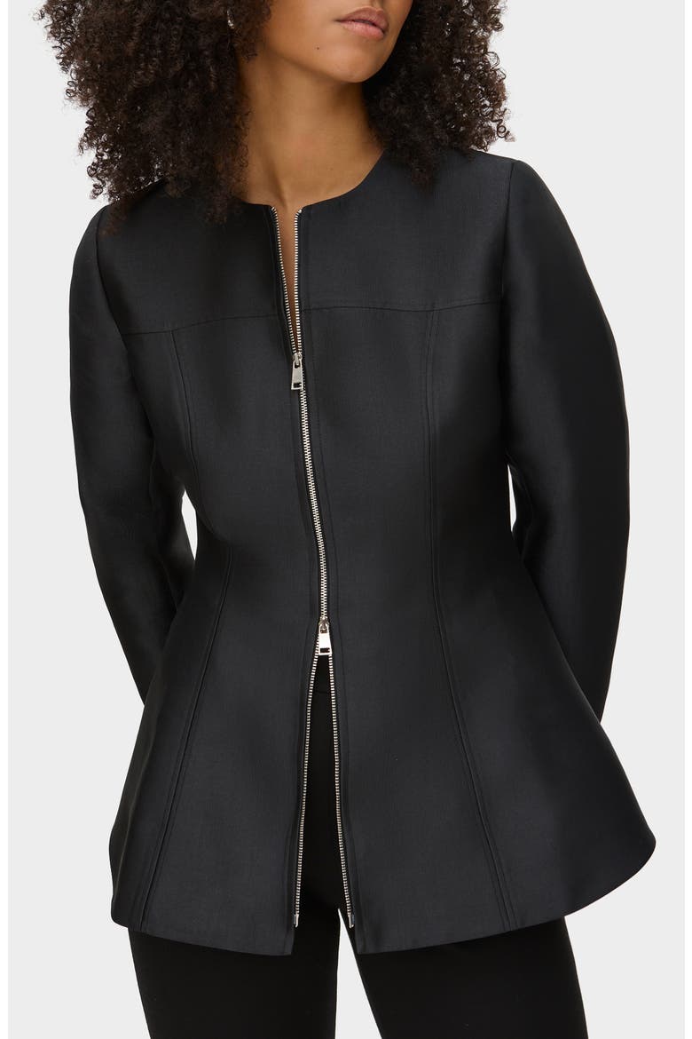 Dara Collarless Jacket, Main, color, BLACK