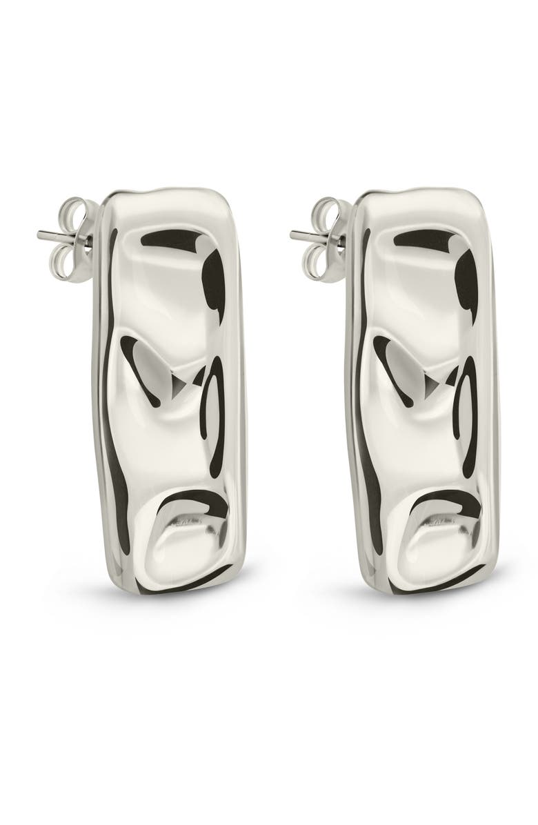 Sterling Forever Monet Molten Bar Stud Earrings, Main, color, Silver