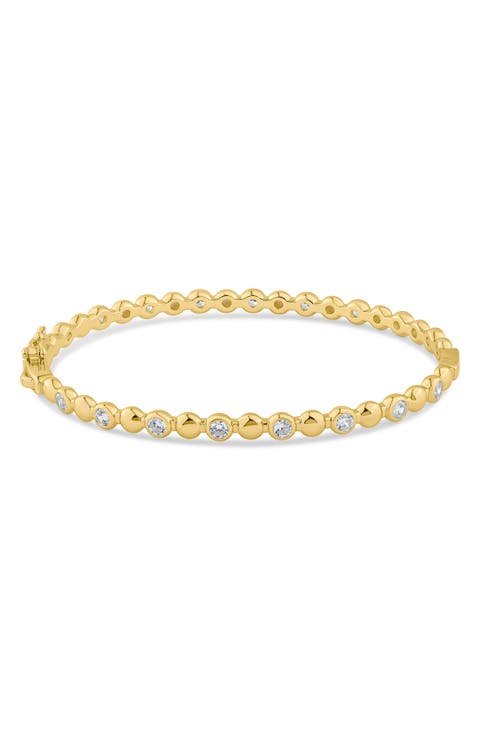 Alternating Cubic Zirconia Bangle Bracelet