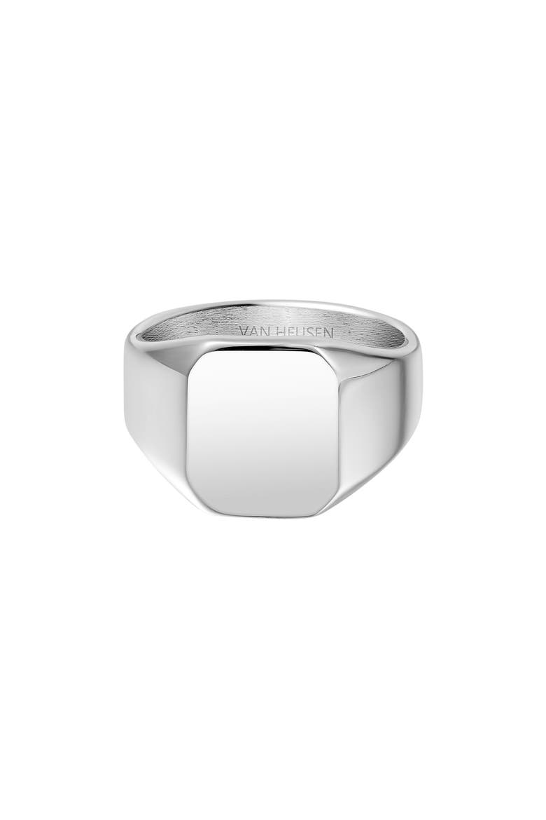 Men's Signet Ring, Main, color, SILVER