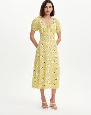 Finery London Regular Jada Puff Sleeve Midi Dress