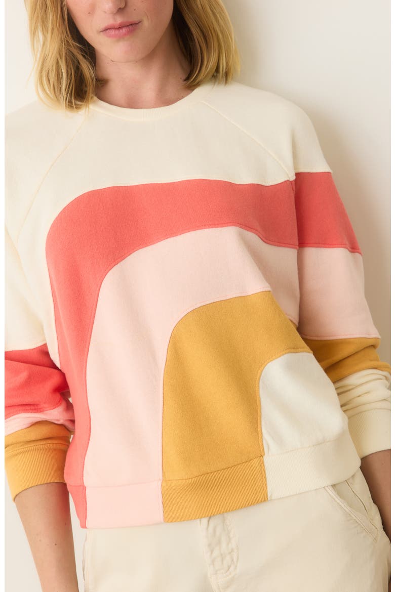 Terry Cotton Sweatshirt, Alternate, color, WARM WAVE