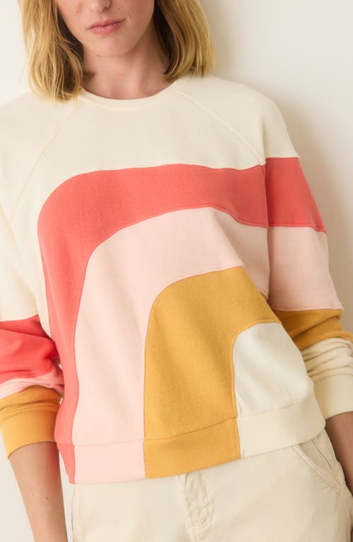 Marine Layer Terry Cotton Sweatshirt In Warm Wave