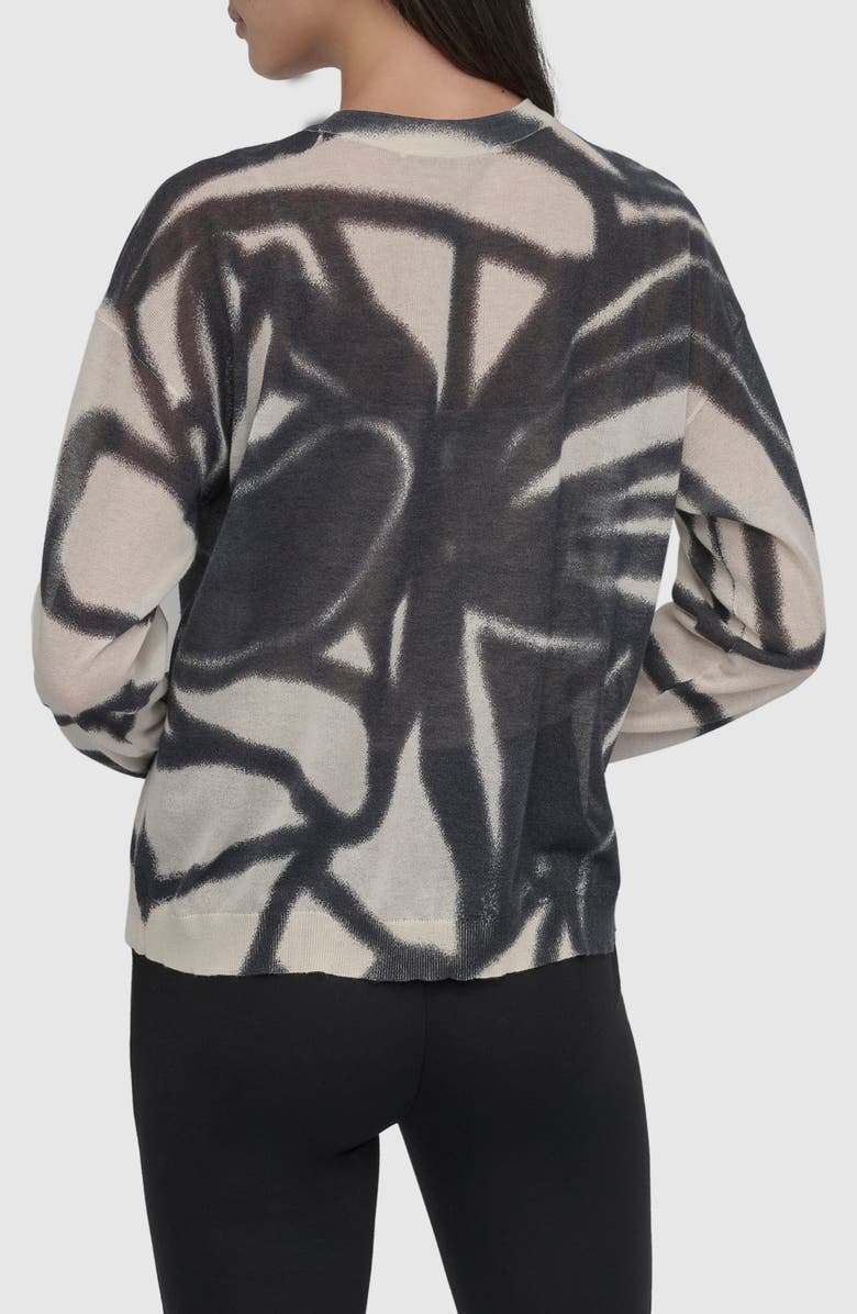 DKNY Abstract Floral Cotton Blend Sweater, Alternate, color, 