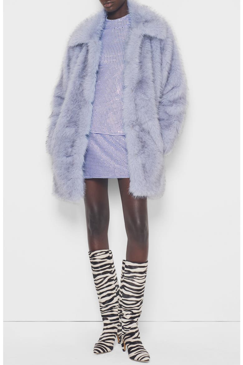 Billie Faux Fur Jacket, Main, color, Celestial Blue