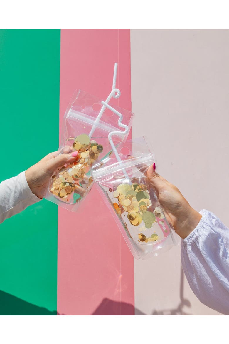 Gold Confetti Drink Pouches, Alternate, color, Multicolor
