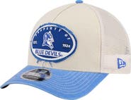 New Era Men's New Era Stone/Royal Duke Blue Devils Frayed Patch 9FORTY M-Crown A-Frame Trucker Adjustable Hat