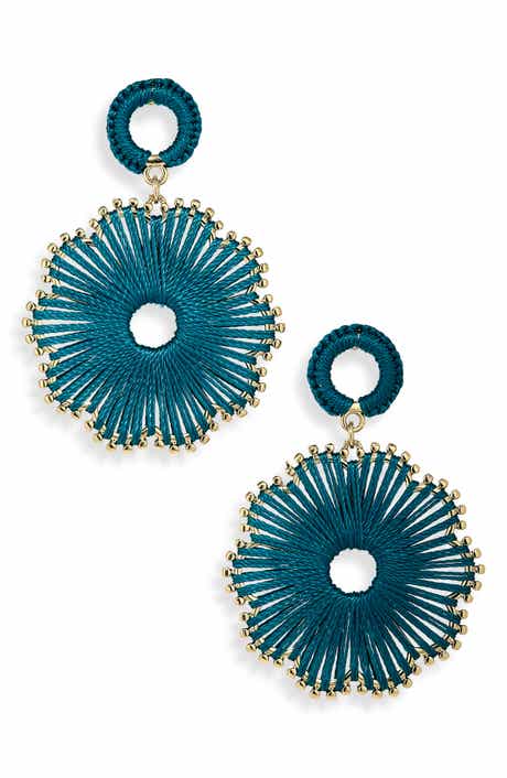 NATASHA Corded Flower Drop Earrings